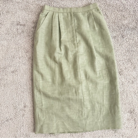 Vintage Brownstone Studio Sage Linen Skirt – Size 10 With 2 Sides Pockets - Picture 2 of 6